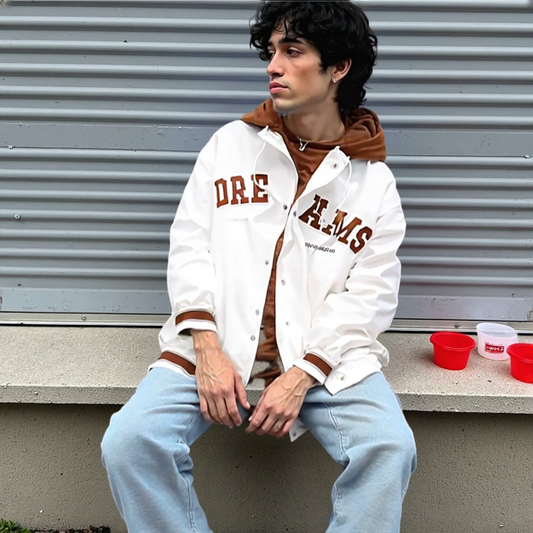 Men Jackets Mens Layered Look Baseball Jacket With Hood ONMC241022N4O5-BLK-S 89 $ Coats Onetify Stew's Incense