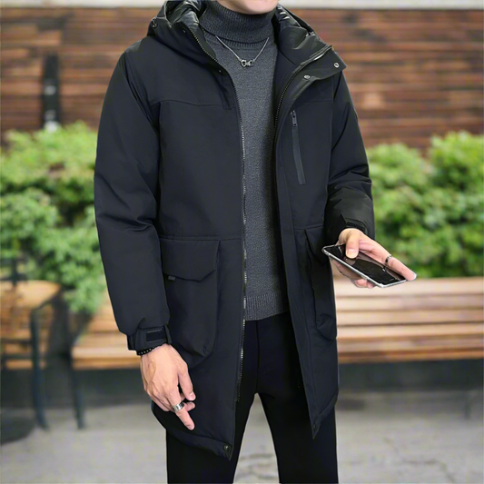 Men Jackets Mens Mid Length Windproof Hooded Jacket ONMC241029V3W4-GRN-S 156 $ Coats Onetify Stew's Incense