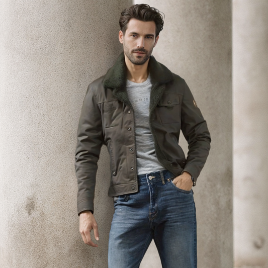 Men Jackets Mens Winter Army Short Jacket OPMC1021E5-BGE-S 136 $ Coats Onetify Stew's Incense