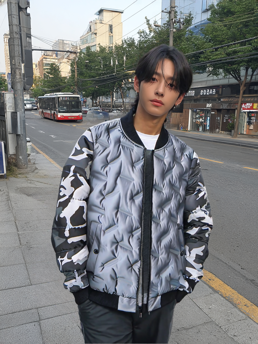 Men Jackets Mens Camouflage Bomber Jacket OPMJ0924B1-BLK-XS 69 $ Coats Onetify Stew's Incense