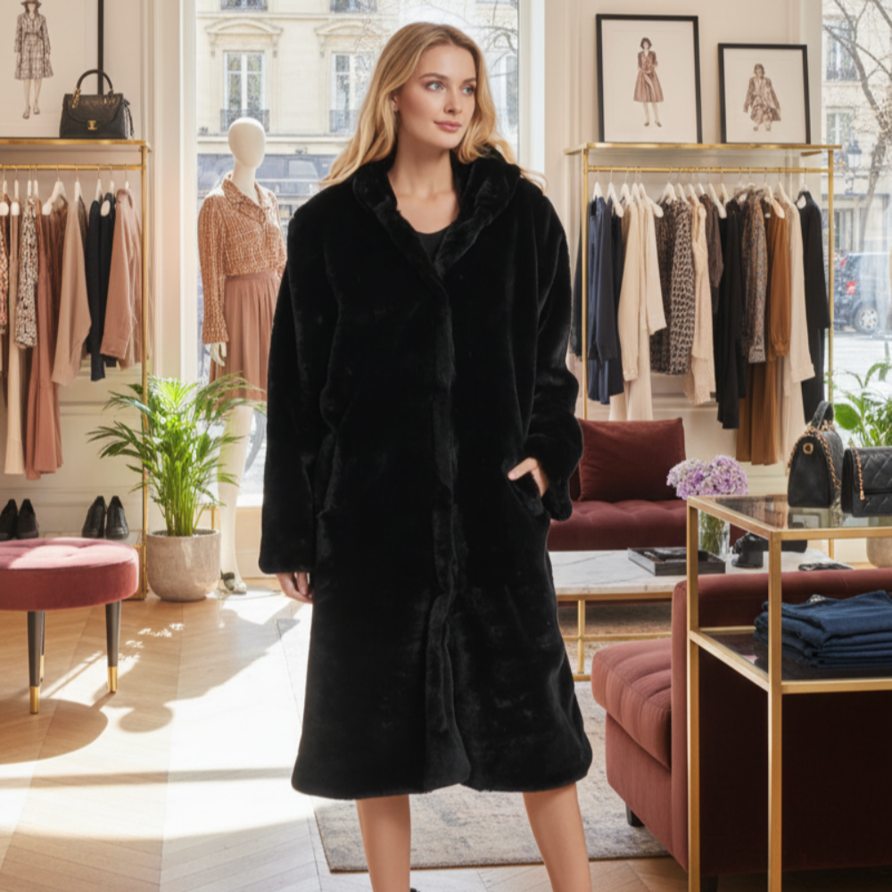 Women Coats Womens Hooded Faux Fur Coat with Pockets CSWC11272B-PNK-XS 136 $ Coats Onetify Stew's Incense