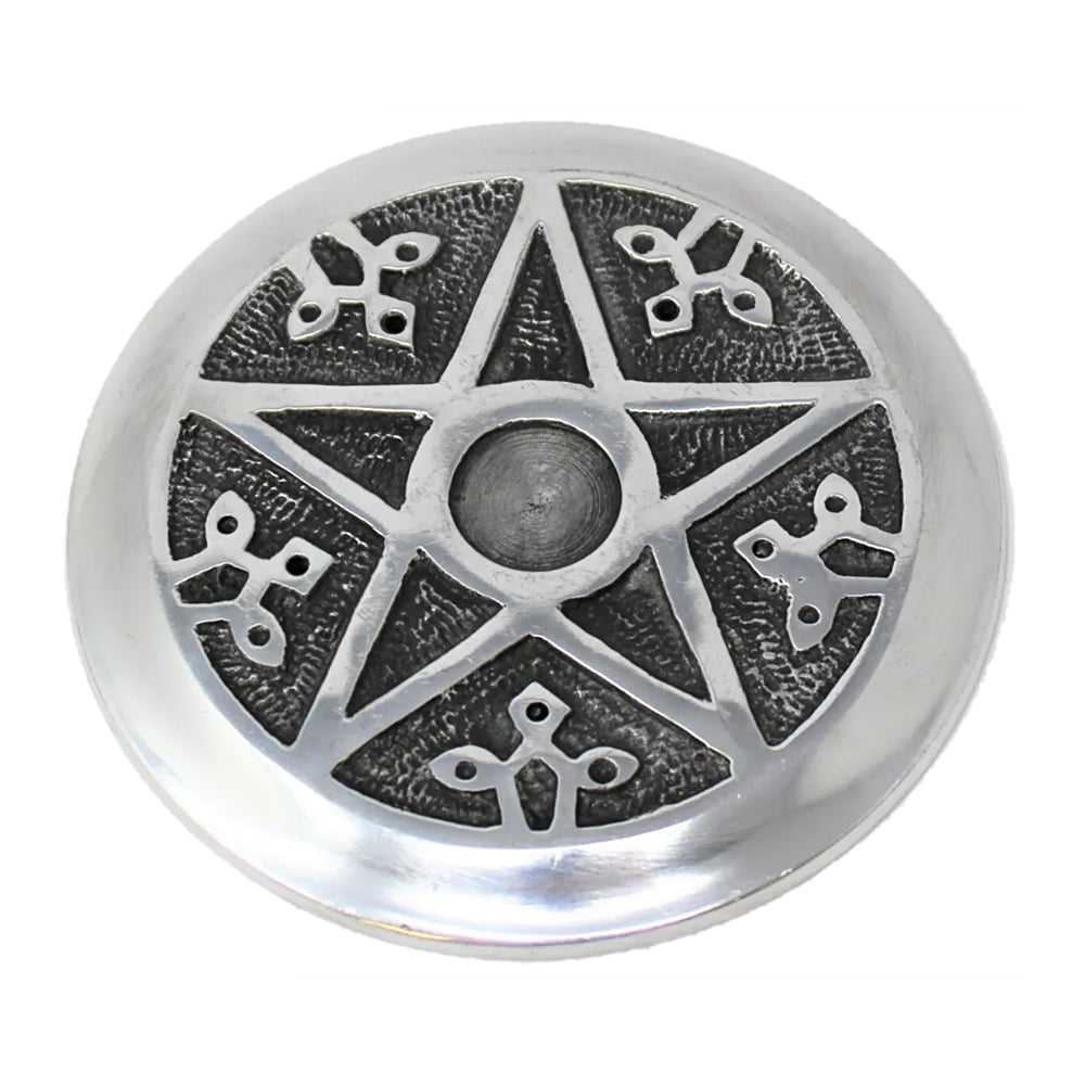 Incense Burner Pentagram Aluminum Altar Tile/Incense Burner IB9 9 $ Shop All The Witches Sage LLC Stew's Incense
