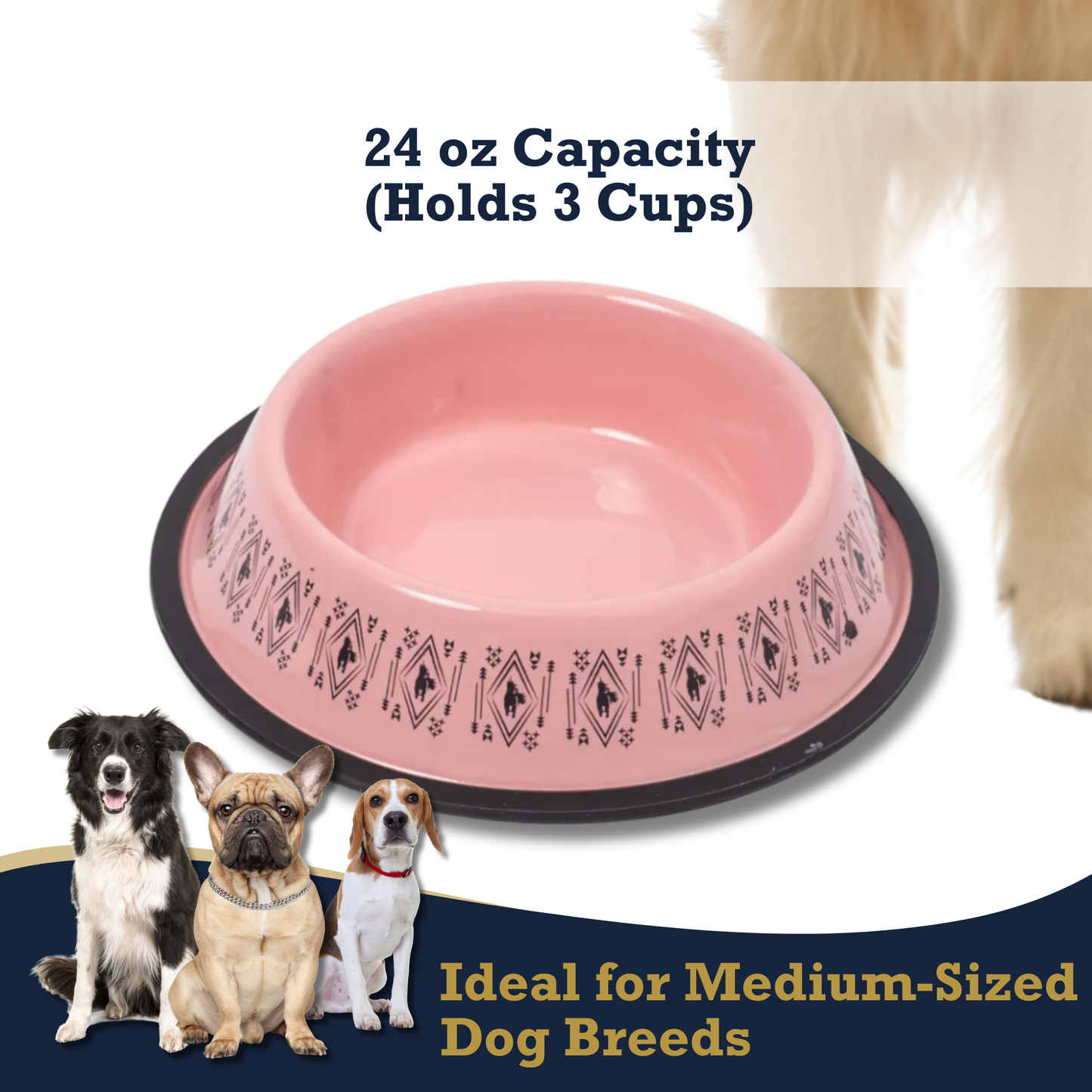 Bowl Non-Skid Boho Stainless Steel Dog Bowl – with Whimsical Unicorn Design, Silicone Base for Medium Dogs – 24oz BWL005 12 $ Pet Lovers Store American Pet Supplies Stew's Incense