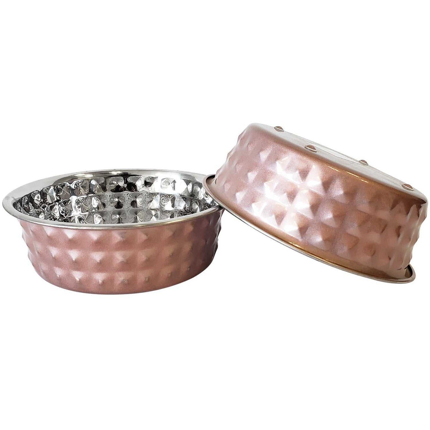 Bowl Country Living Set of 2 Hammered Stainless Steel Dog Bowls – Ideal for Extra Large Breeds – Rose Quartz/64oz HBSLL130 Rose Quartz 27 $ Pet Lovers Store American Pet Supplies Stew's Incense