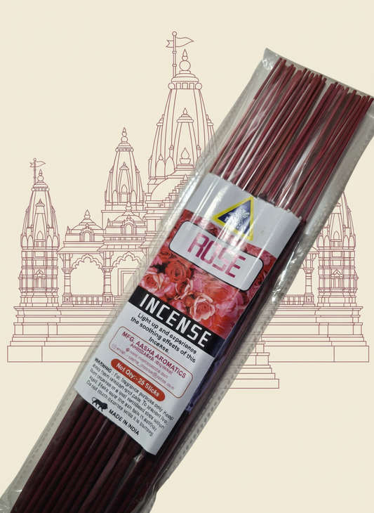 Aasha Rose Jumbo Incense Sticks-16 Inch-25 Sticks