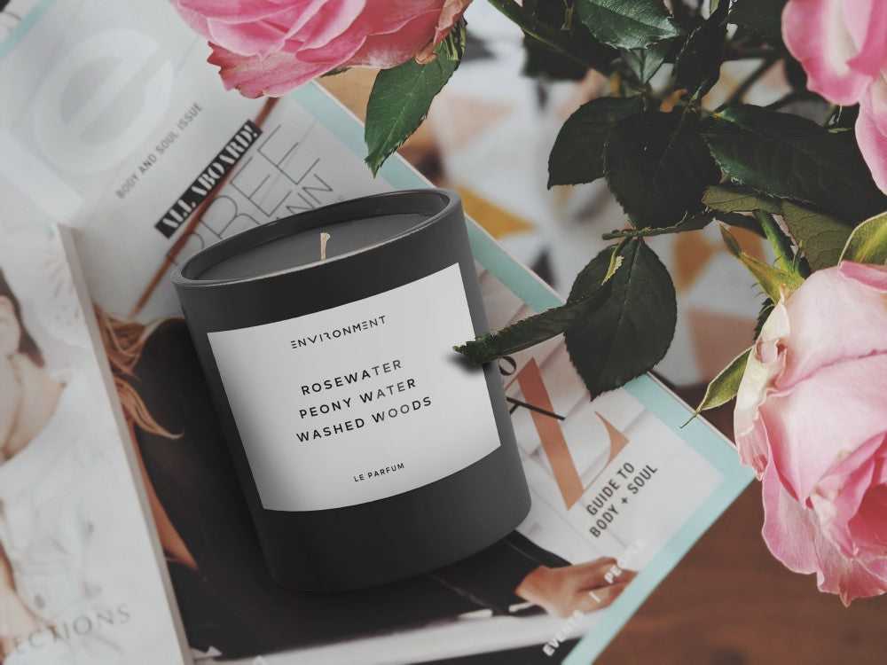 Environment - Candle 8oz Rosewater | Peony Water | Washed Woods Candle with Lid and Box (Inspired by Issey Miyake L'Eau d'Issey®) EN-CAN8-ISSEY 48 $ Candles Stone Candles Stew's Incense