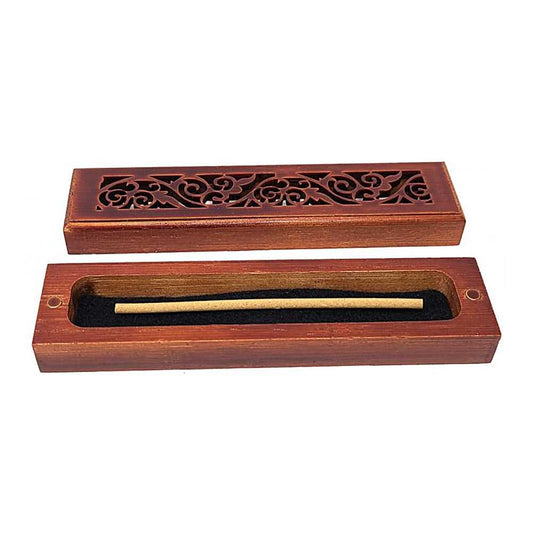 Incense Burner Rosewood Finish Wood Incense Box Burner - Small IMB-06 4 $ Shop All The Witches Sage LLC Stew's Incense