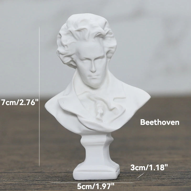Greek Mythology God Goddess Hero David Venus Mozart Bust Figurine Sculpture Statue Plaster Sketch Practice Model Room Decoration
