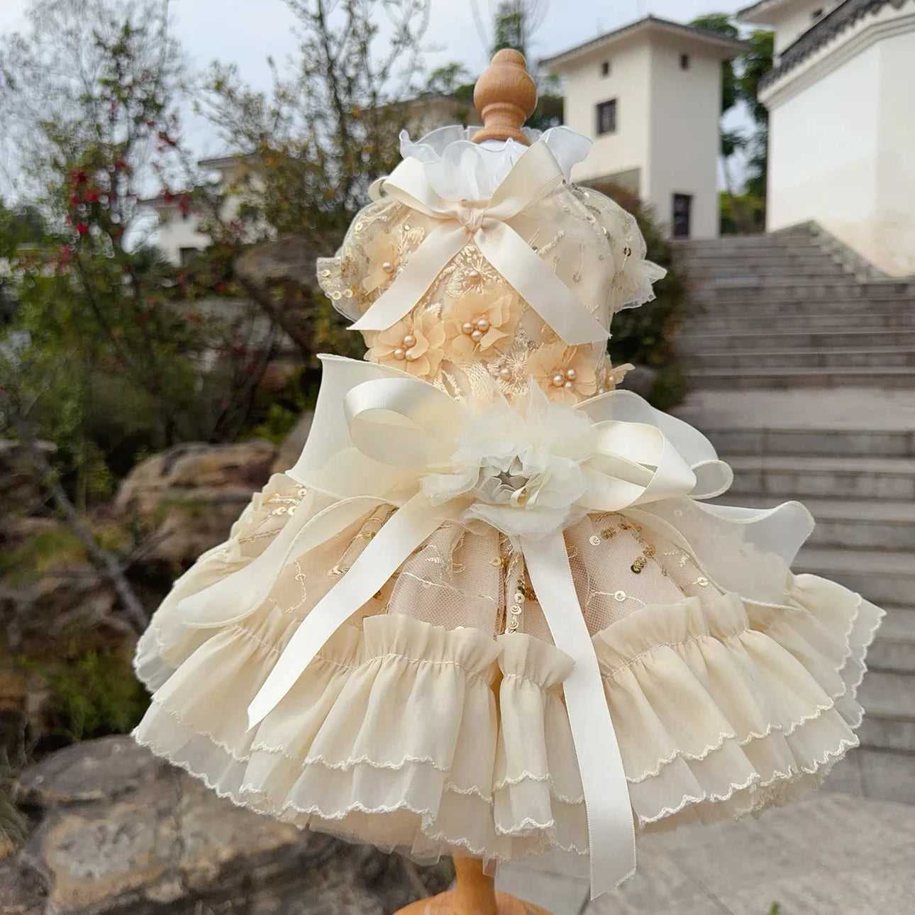Luxury Fine Luxury Pet Dog Clothes Fashion High-end Handmade Cotton Lace Bow Princess Dress For Small Medium Dog Chihuahua Puppy Skirts 14:175#Black-long dress;5:361385 150 $ Pet Lovers Shop All Products Fashioned Furbabies Stew's Incense