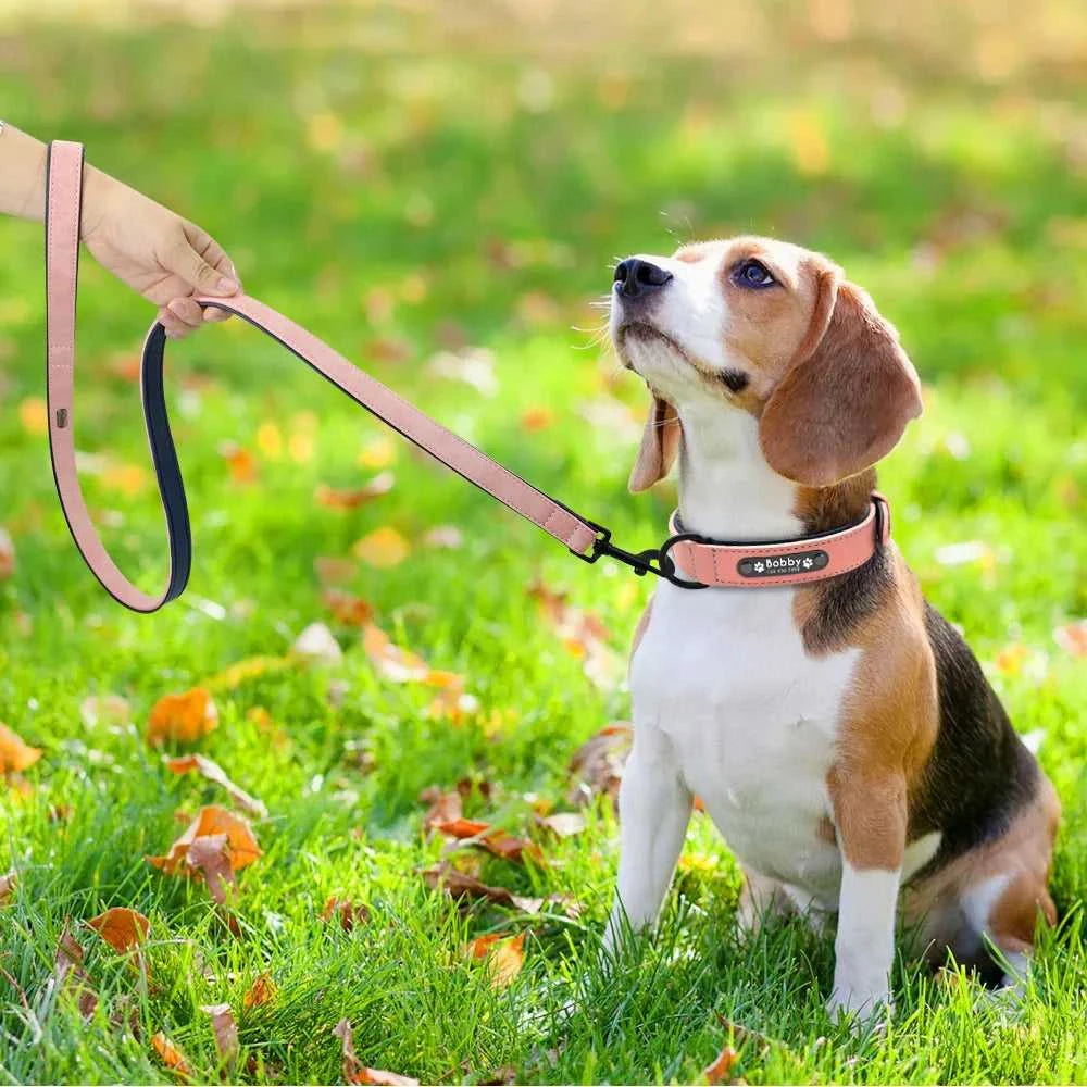 Collar and leash Leather Dog Collar Leash Custom Durable Leather Pet Collars and Leashes Walking Leads Strap Cusomized for Small Medium Large Dog 32914648747-brown collar-S 44 $ Pet Lovers Shop All Products Fashioned Furbabies Stew's Incense