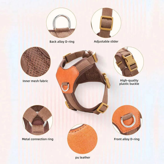 Retro Harness HP374--Retro Pet Harness for dogs,Adjustable webbing and High-quality PU Leather,Breathable mesh lining. 14:200004889#army green;5:361386 35 $ Pet Lovers Shop All Products Fashioned Furbabies Stew's Incense