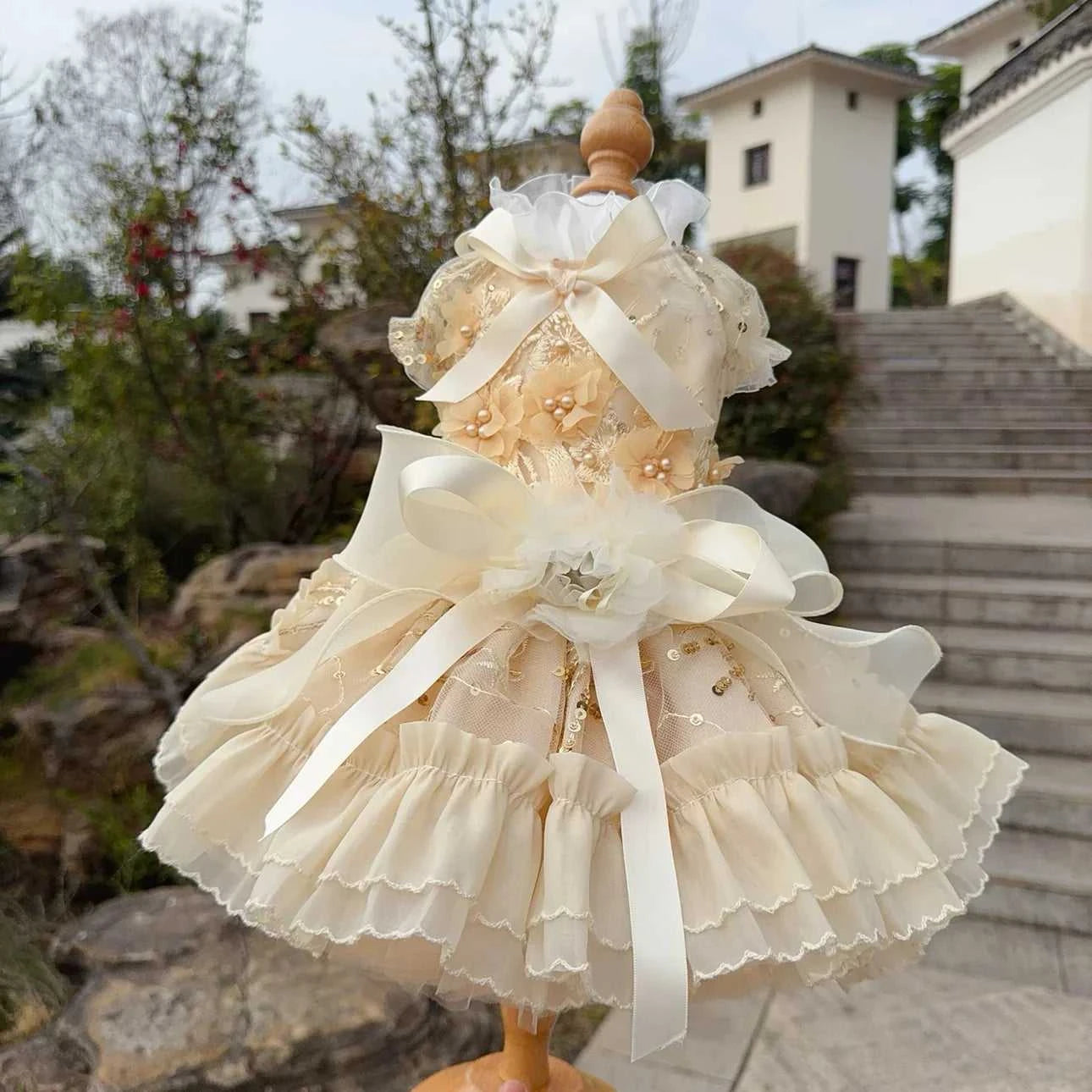 Luxury Fine Luxury Pet Dog Clothes Fashion High-end Handmade Cotton Lace Bow Princess Dress For Small Medium Dog Chihuahua Puppy Skirts 14:175#Black-long dress;5:361385 150 $ Pet Lovers Shop All Products Fashioned Furbabies Stew's Incense