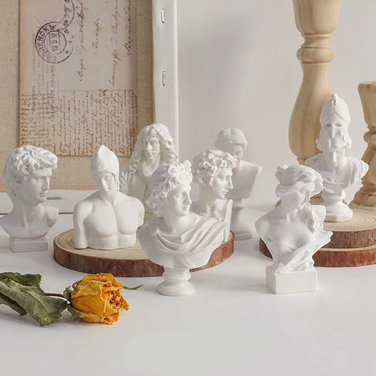 Greek Mythology God Goddess Hero David Venus Mozart Bust Figurine Sculpture Statue Plaster Sketch Practice Model Room Decoration