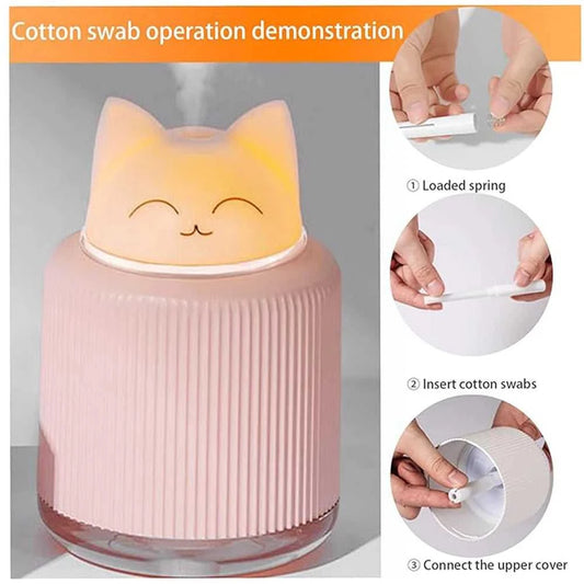 Mini Humidifier-Cute Cat Mist Humidifier for Kids Bedroom Small Ultrasonic humidifier for Home Car Office with USB 2 LED Colors 12000045923547320 26 $ Shop1104389383 Store Stew's Incense
