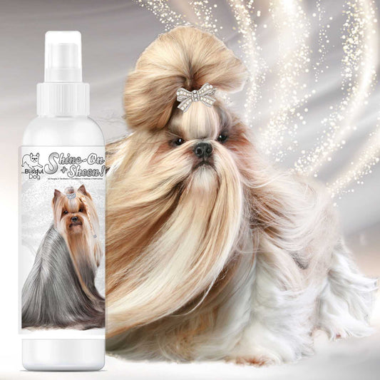 SPRAY Shine-On+Sheen Dog De-Tangling Coat Spray sku-34616473806 11 $ Pet Lovers Store The Blissful Dog Stew's Incense