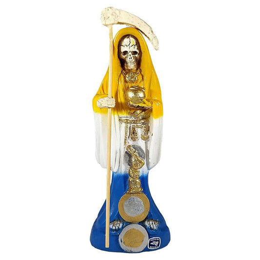 Figurine Santa Muerte Statue - Un-Dressed - 8" - Yellow/White/Blue 42218 27 $ The Witches Sage LLC Stew's Incense