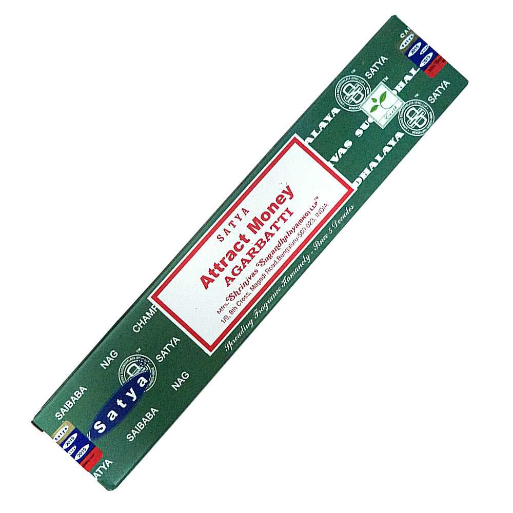 Incense Satya Attract Money Incense Sticks 15 gm 1028 1 $ Shop All The Witches Sage LLC Stew's Incense