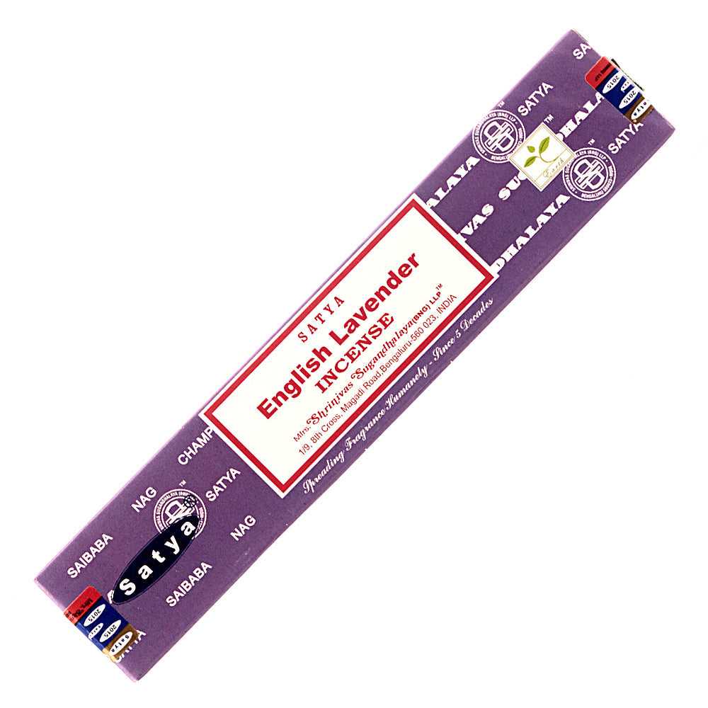Incense Satya English Lavender Incense Sticks 15 gr NCENG15 1 $ Shop All The Witches Sage LLC Stew's Incense