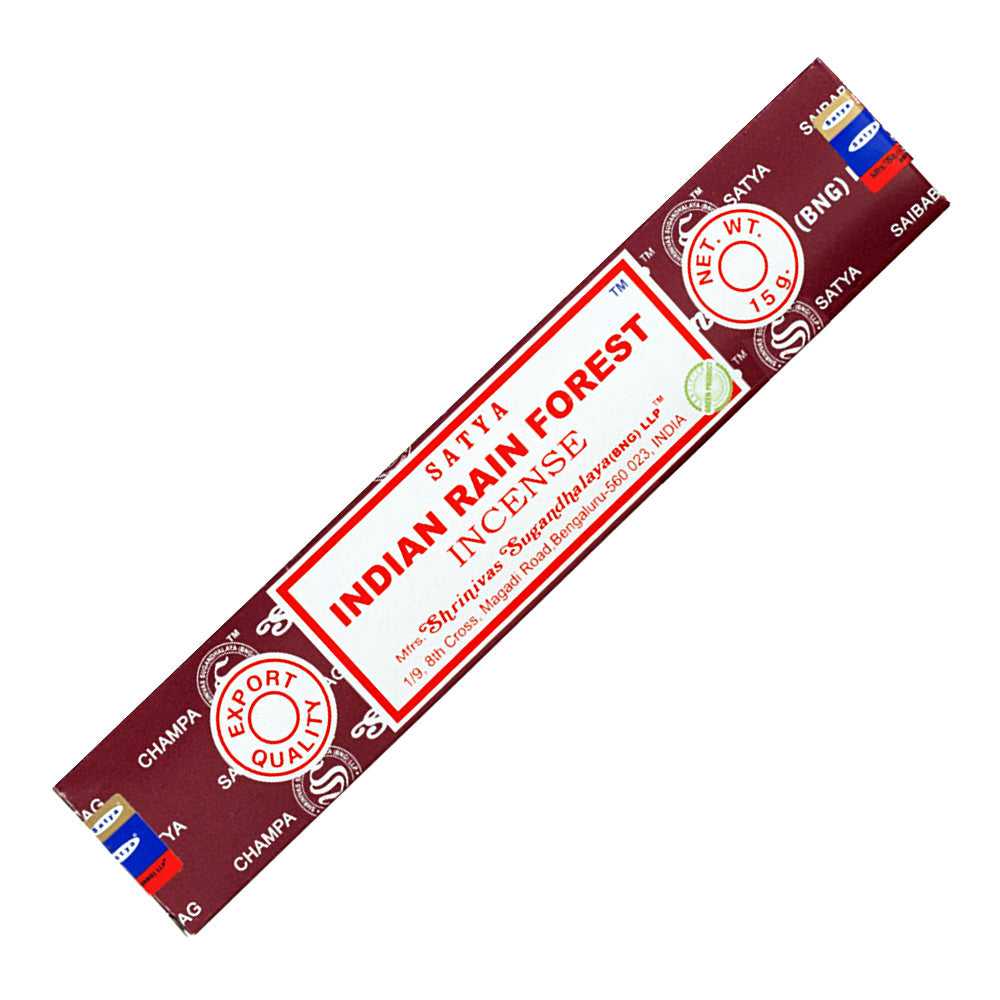 Incense Satya Indian Rain Forest Incense Sticks 15 gm 40430 1 $ Shop All The Witches Sage LLC Stew's Incense