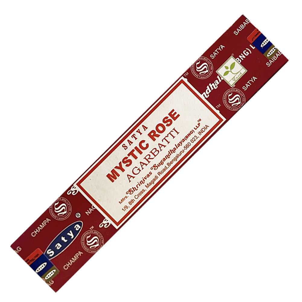 Incense Satya Mystic Rose Incense Sticks 15g 96036 1 $ Shop All The Witches Sage LLC Stew's Incense