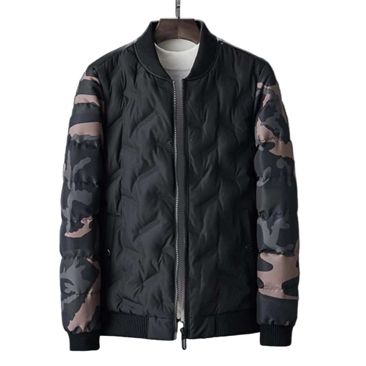 Men Jackets Mens Camouflage Bomber Jacket OPMJ0924B1-BLK-XS 69 $ Coats Onetify Stew's Incense