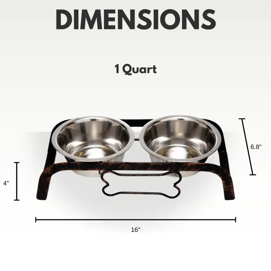 Elevated Feeders Country Living Rustic Dog Bone Elevated Feeder with 2 Stainless Steel Bowls WDS-410A 25 $ Pet Lovers Store American Pet Supplies Stew's Incense