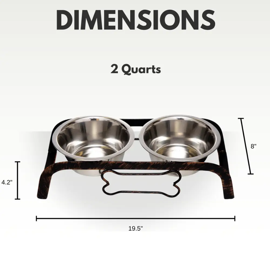 Elevated Feeders Country Living Rustic Dog Bone Elevated Feeder with 2 Stainless Steel Bowls WDS-410A 25 $ Pet Lovers Store American Pet Supplies Stew's Incense