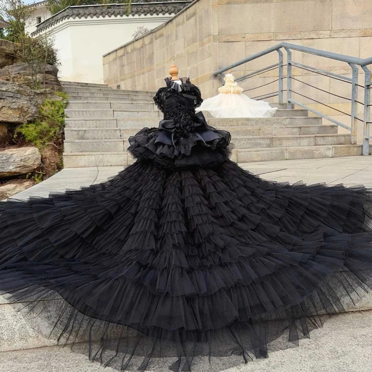 Luxury Fine Luxury Pet Dog Clothes Fashion High-end Handmade Cotton Lace Bow Princess Dress For Small Medium Dog Chihuahua Puppy Skirts 14:175#Black-long dress;5:361385 150 $ Pet Lovers Shop All Products Fashioned Furbabies Stew's Incense