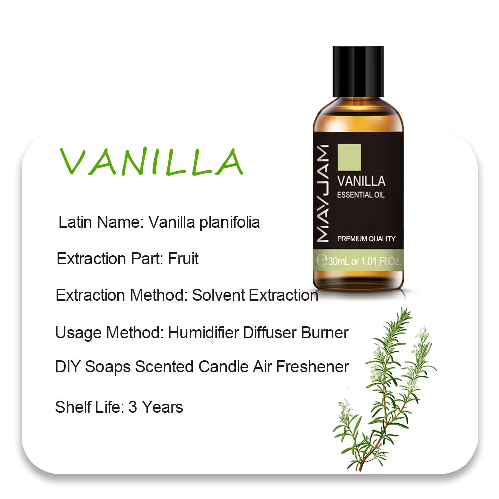 MAYJAM 10ml 30ml 100ml Essential Oils For Humidifier Diffuser Aroma Oil - Various Fragrances