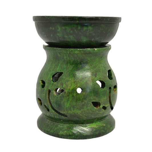 Oil Burner Green Soapstone Aroma Lamp STSG 5 $ Shop All The Witches Sage LLC Stew's Incense