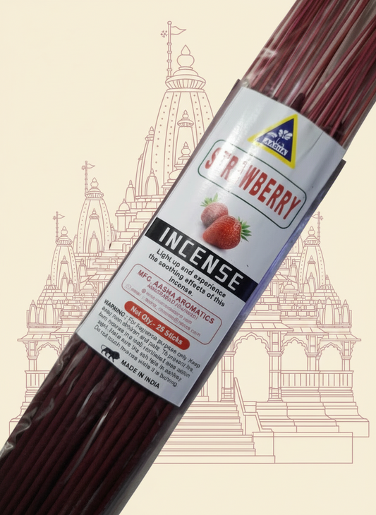 Aasha Strawberry Jumbo Incense Sticks-16 Inch-25 Sticks