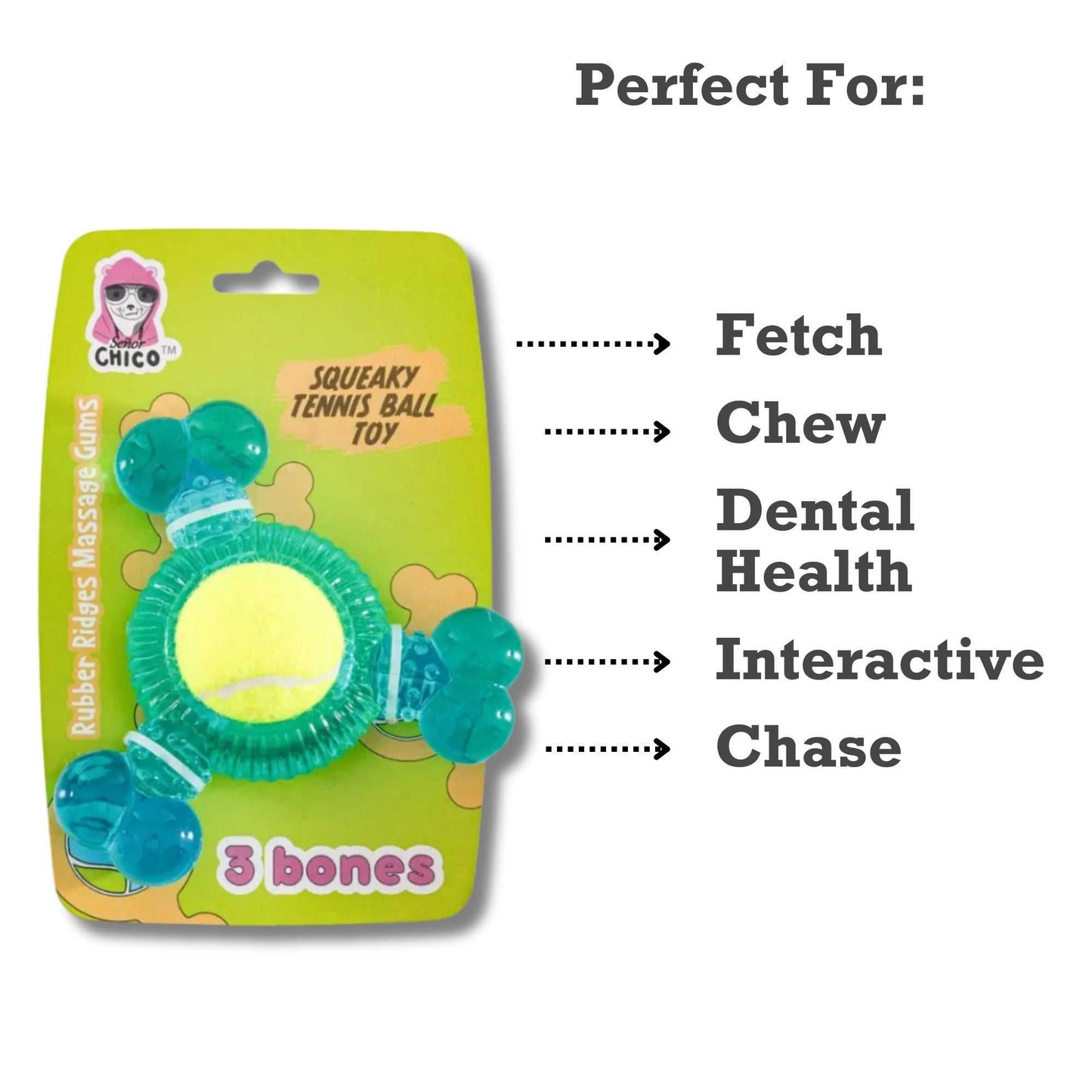TPR Tennis Ball 3-Bone TPR Chew Toy with Squeaker & Tennis Ball for Dogs – Removable Ball & Interactive Play TPR645 11 $ Pet Lovers Store American Pet Supplies Stew's Incense