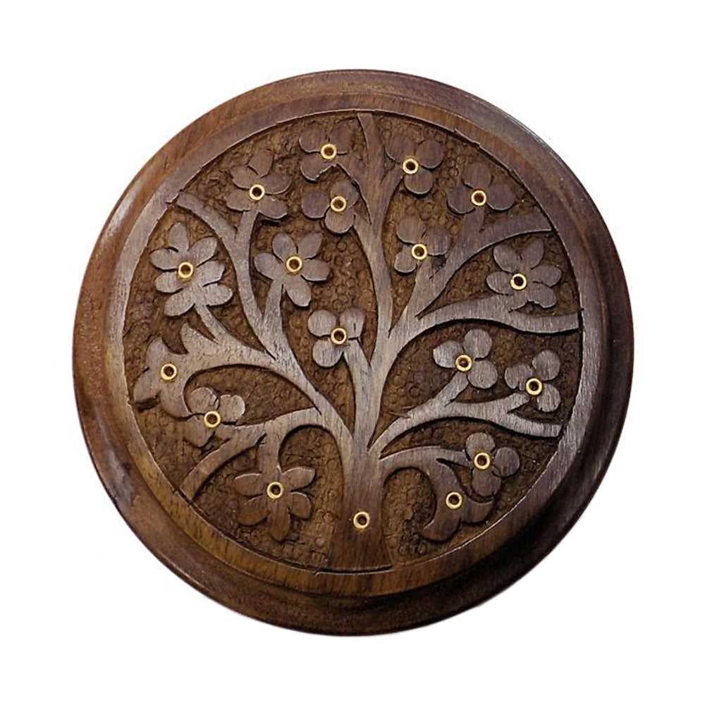 Incense Burner Tree of Life Carved Wood Stick Burner 5" 623 5 $ Shop All The Witches Sage LLC Stew's Incense