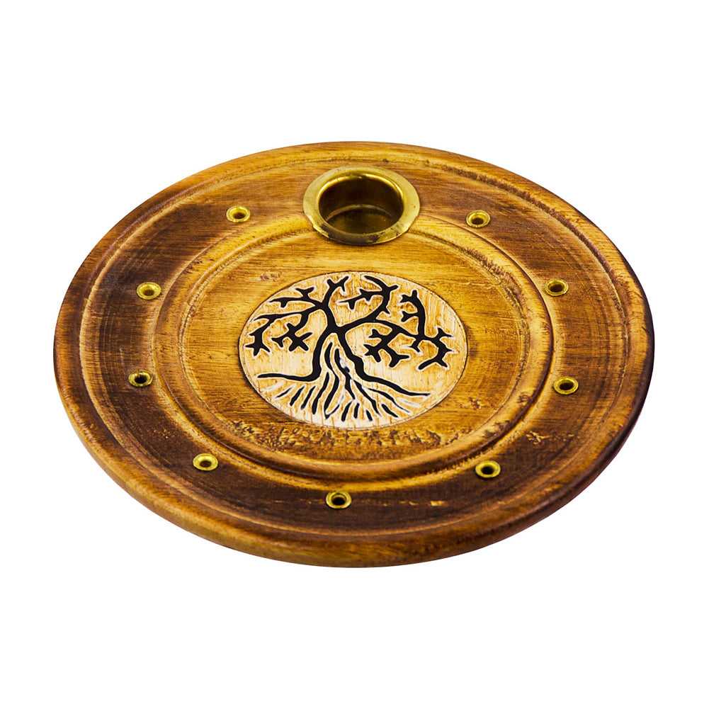 Incense Burner Tree of Life Wood Round Cone Burner 90106 5 $ The Witches Sage LLC Stew's Incense