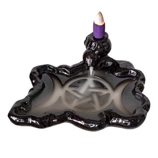 Incense Burner Triple Moon Ceramic Backflow Incense Burner 89577 17 $ The Witches Sage LLC Stew's Incense