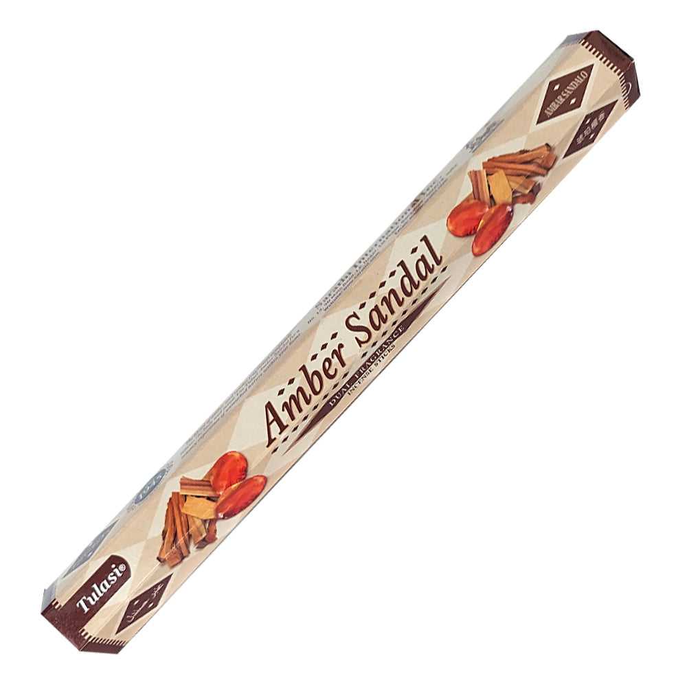 Incense Tulasi Amber Sandal Dual Fragrance Incense Sticks 2759 1 $ Shop All The Witches Sage LLC Stew's Incense