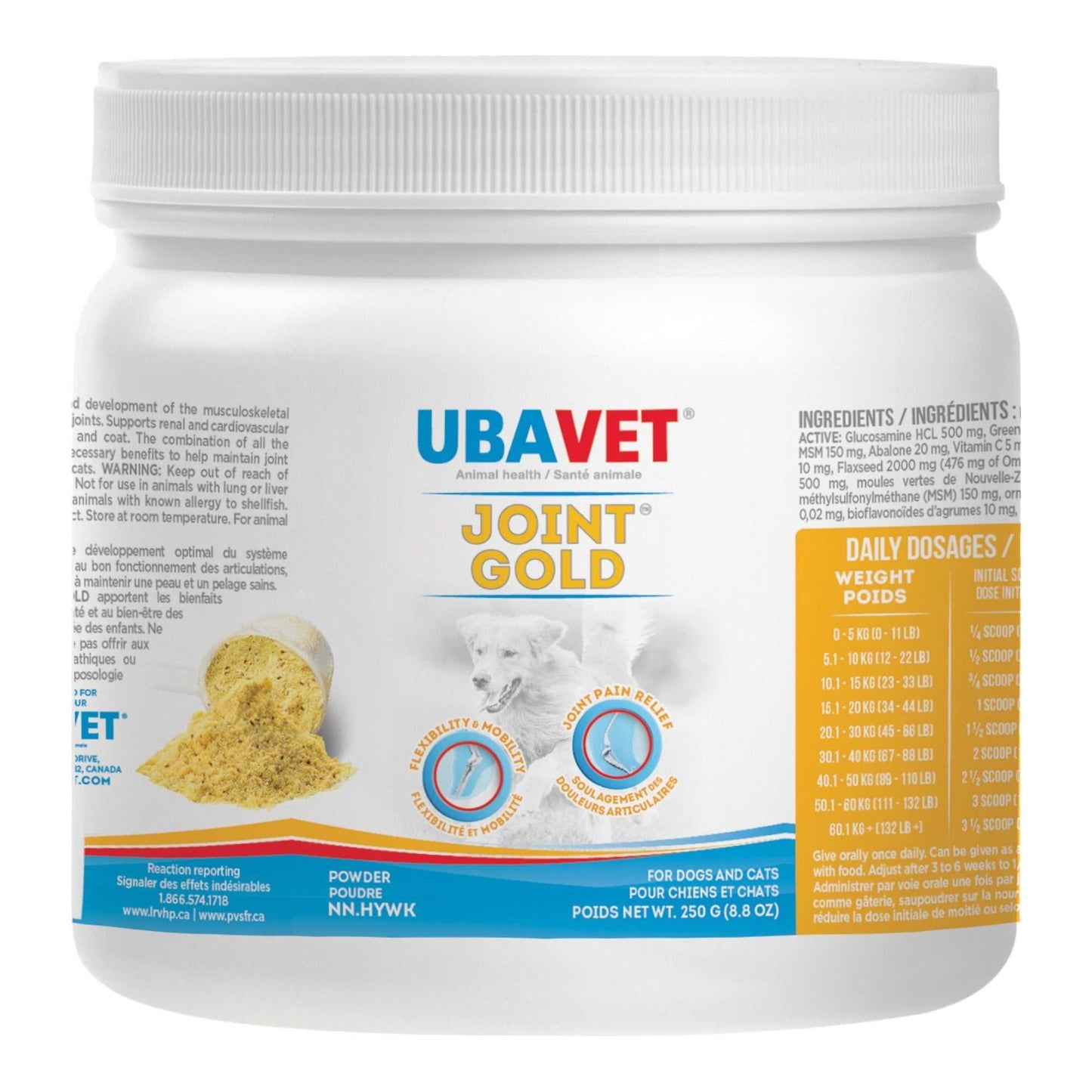 Animal Health UBAVET Joint Gold Joint Care Powder for Dogs & Cats – 8.8 oz (250g) UVUS957 25 $ Pet Lovers Store American Pet Supplies Stew's Incense