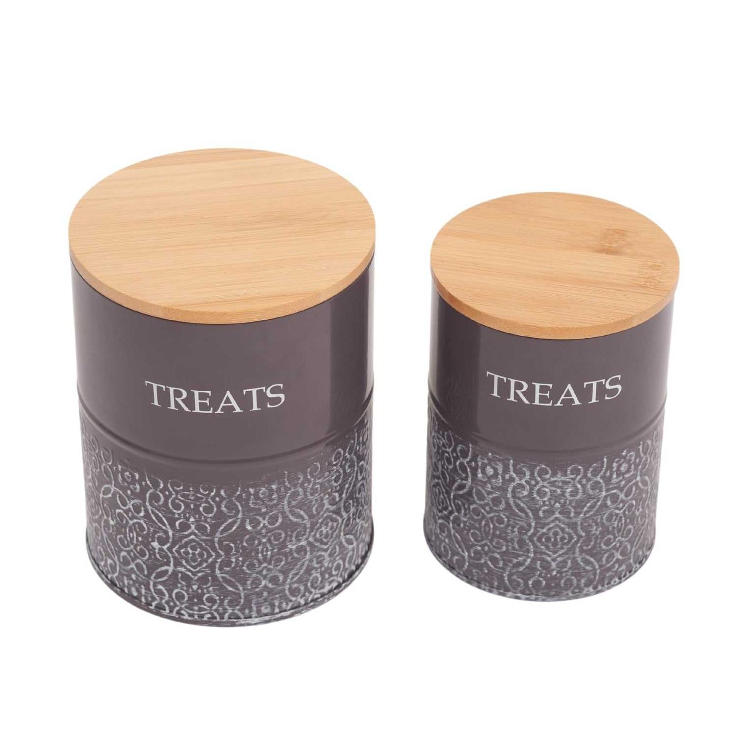 Containers Country Living Dog Treat Canisters - Set of 2 Carbon Steel Jars with Bamboo Lids – Volcanic Gray PL3250S 29 $ Pet Lovers Store American Pet Supplies Stew's Incense