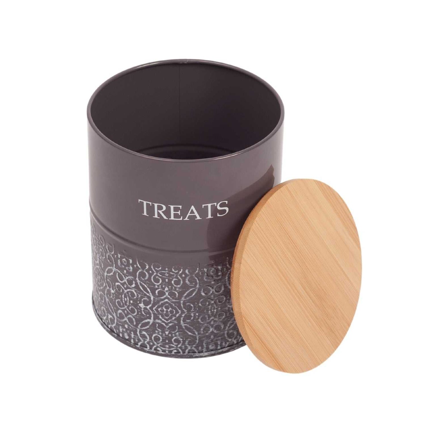 Containers Country Living Dog Treat Canisters - Set of 2 Carbon Steel Jars with Bamboo Lids – Volcanic Gray PL3250S 29 $ Pet Lovers Store American Pet Supplies Stew's Incense