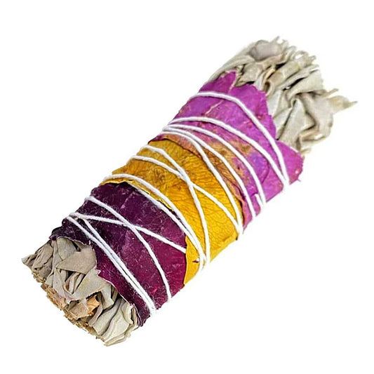 smudge sticks White Sage & Rose Petals Smudge Stick 3-4" MS1-ROSE 4 $ Shop All The Witches Sage LLC Stew's Incense