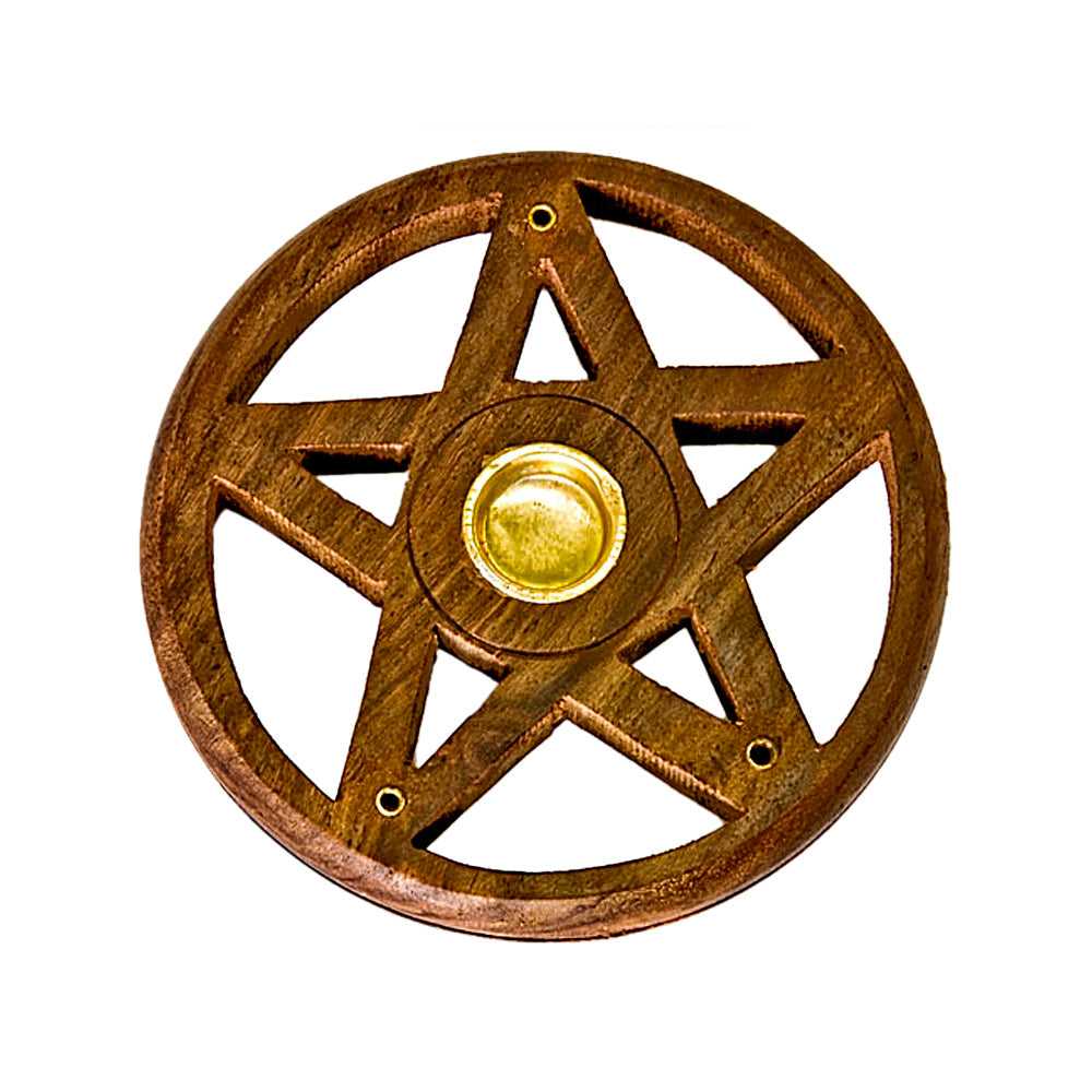 Incense Burner Wooden Pentacle Incense Burner 5601 5 $ Shop All The Witches Sage LLC Stew's Incense