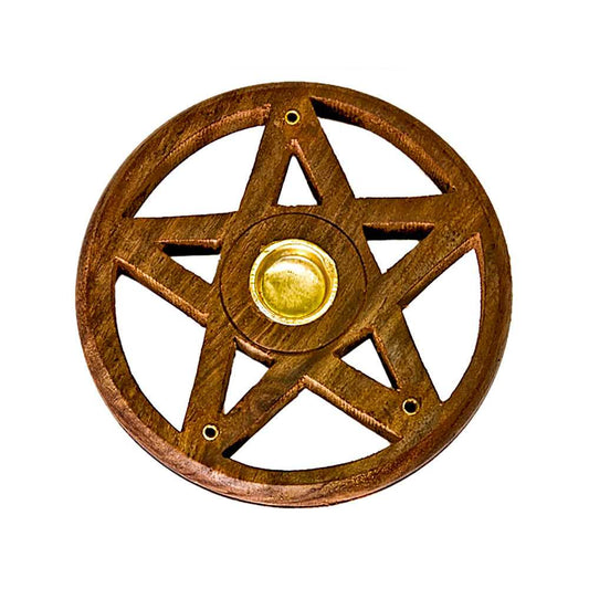Incense Burner Wooden Pentacle Incense Burner 5601 5 $ Shop All The Witches Sage LLC Stew's Incense