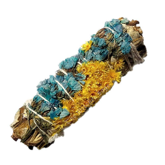 smudge sticks Yerba Santa with Blue Satice & Mullien Smudge Stick 3-4" N06 4 $ Shop All The Witches Sage LLC Stew's Incense