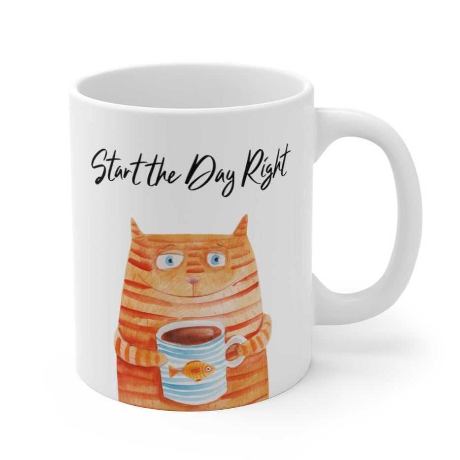 Mug Start the Day Right Cat Holding Goldfish Coffee Tea Mug 2894009110 24 $ Mugs Onetify Stew's Incense