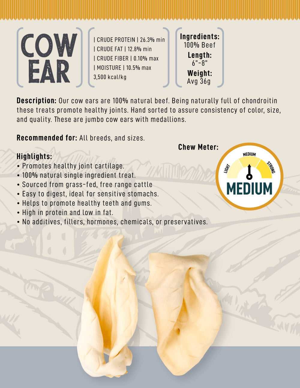 Dog Treats Country Living All-Natural Cow Ear Dog Treats – Single-Ingredient Chews – (25/Case) PCK115 48 $ Pet Lovers Store American Pet Supplies Stew's Incense