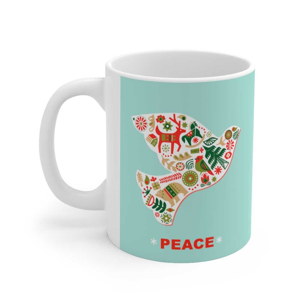 Mug Christmas Dove with Peace Ceramic Mug 11oz 3576388893 24 $ Mugs Onetify Stew's Incense