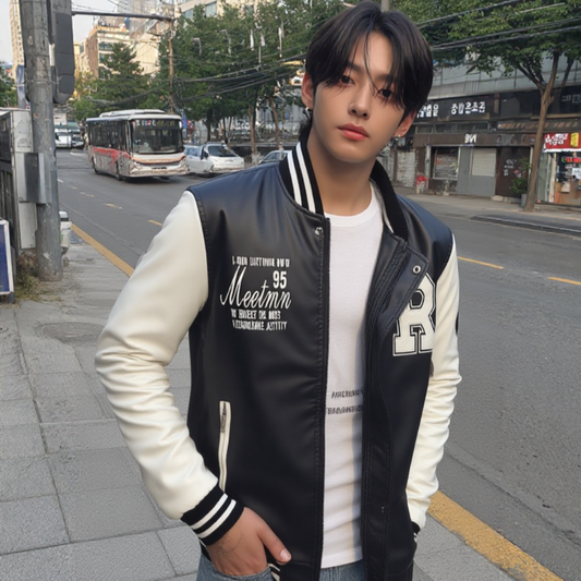Men Jacket Promo 2025 Mens Baseball Faux Leather Jacket OP0323MJ-YEL-S 86 $ Coats Onetify Stew's Incense