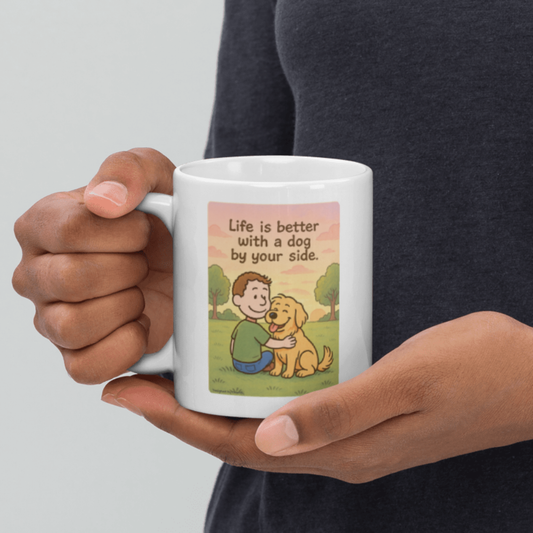 mug Man with His Dog, Life is Better with a Dog Mug 6236983_1320 24 $ Shop All Onetify Stew's Incense