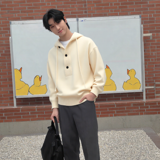 Men Sweaters and Cardigans Mens Hooded Pull Over Sweater ONFYMS250901J1K2-RED-M 79 $ Coats Onetify Stew's Incense