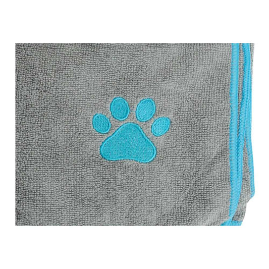 Towels Country Living Large Gray Microfiber Dog Bath Towel with Teal Embroidered Paw Print CL-1006 14 $ Pet Lovers Store American Pet Supplies Stew's Incense